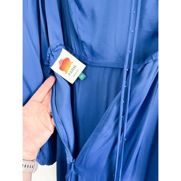 FARM Rio | Open-Back Midi Dress in Royal Blue | Sz XS - Picture 10 of 13